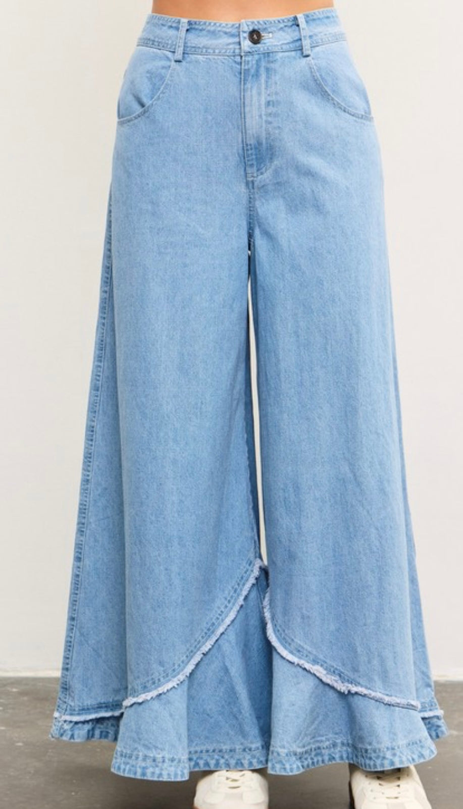 Ruffle Denim Pants