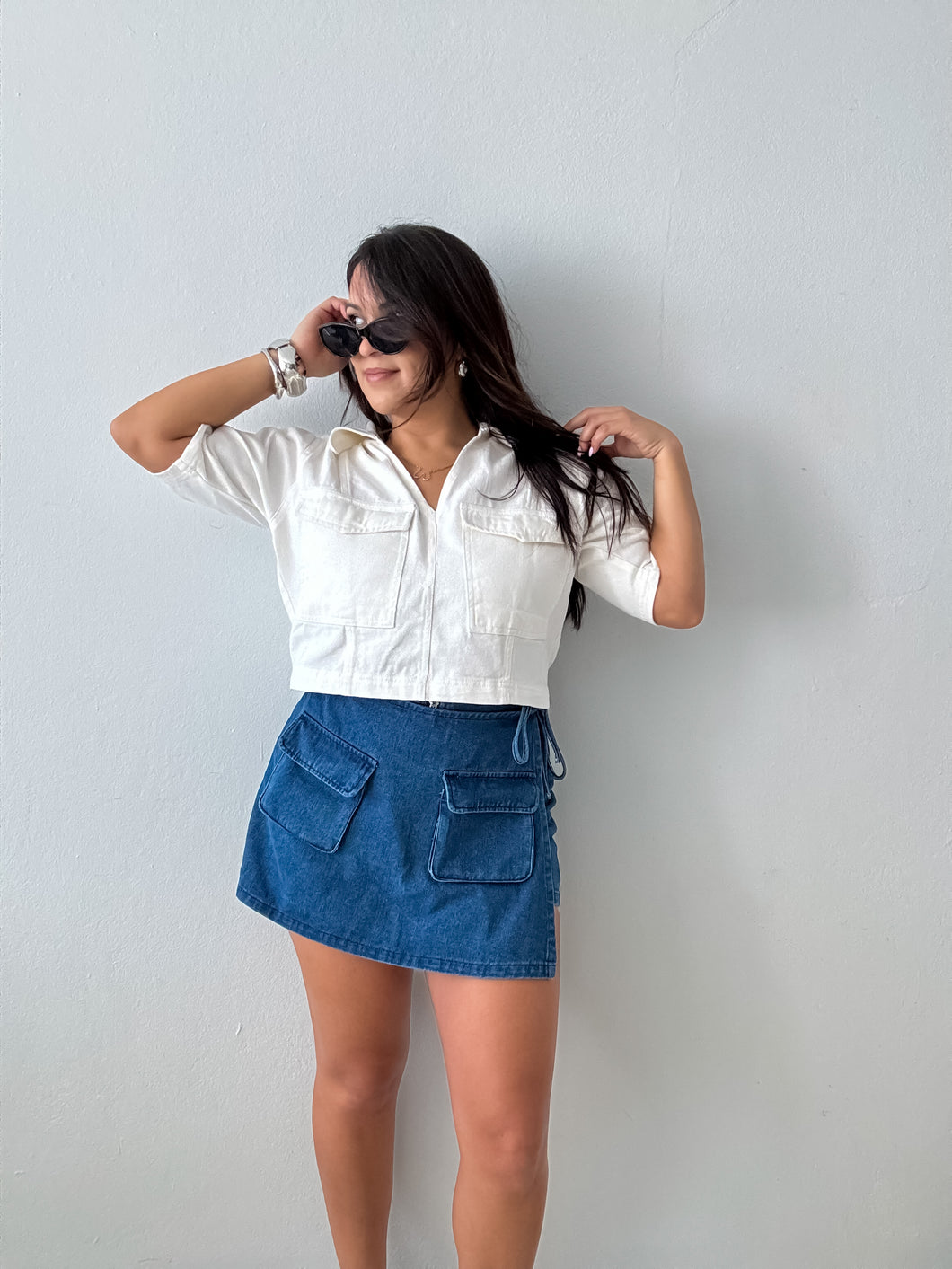 Denim Pocket Skort